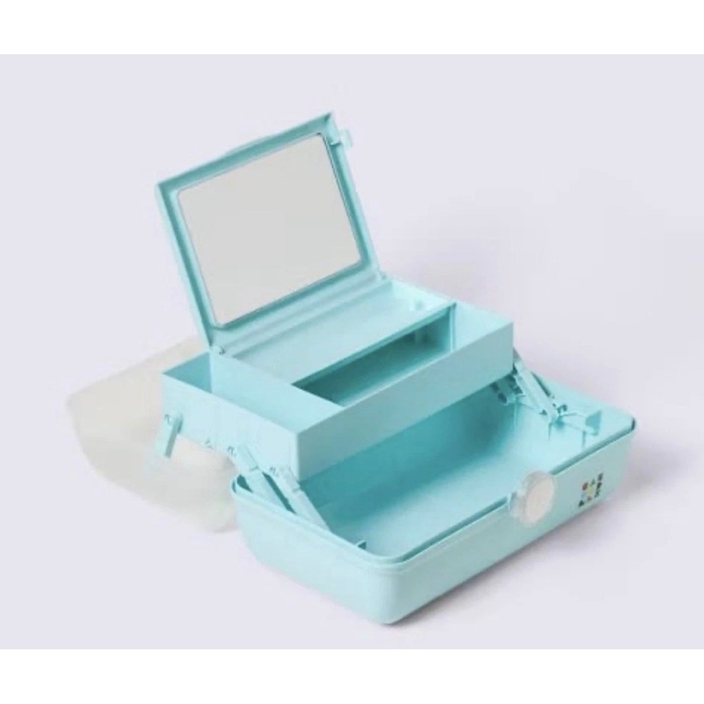*NEW* Caboodles x Pokemon Girl Makeup Case Light Blue Poke Ball Latch New - Picture 2 of 3